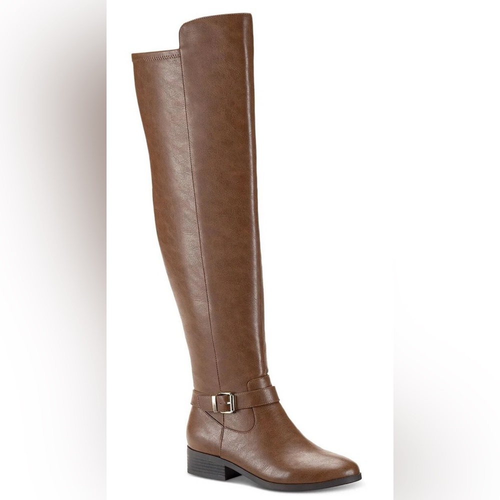 Style & Co. Womens Charlaa Faux Leather Over-The-Knee Boots | Cognac Sm | 7M New